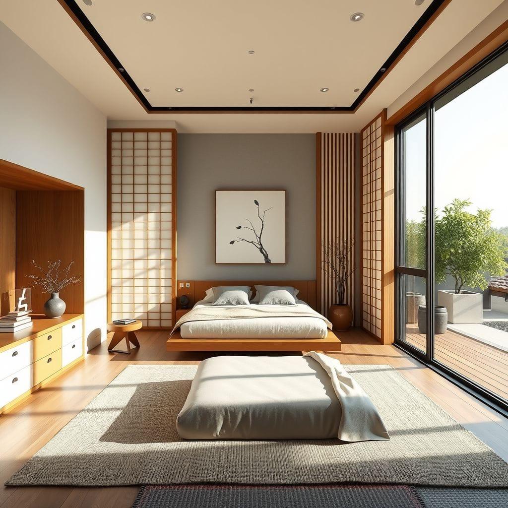 Japandi master bedroom - AI Generated