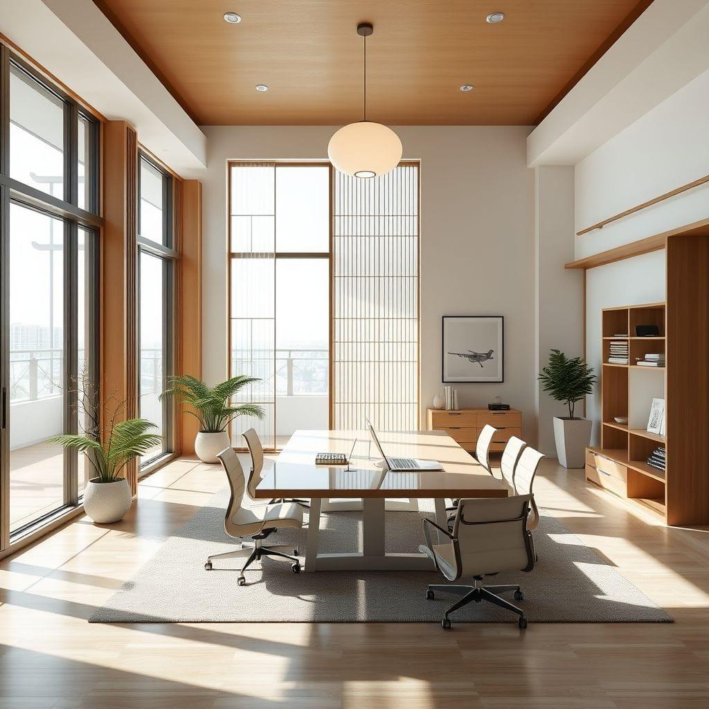 Japandi office - AI Generated