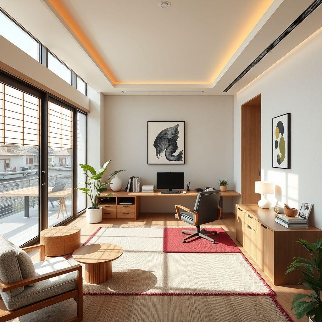 Japandi office - AI Generated