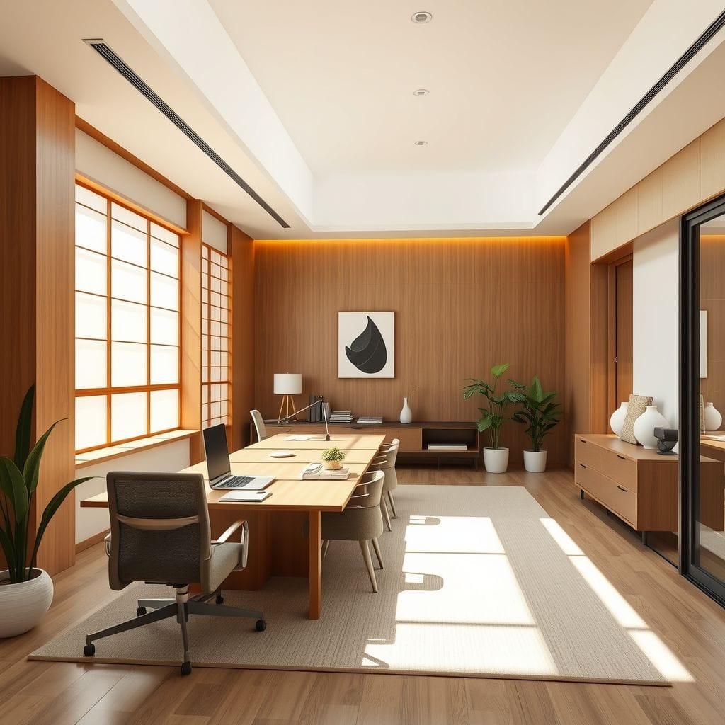 Japandi office - AI Generated