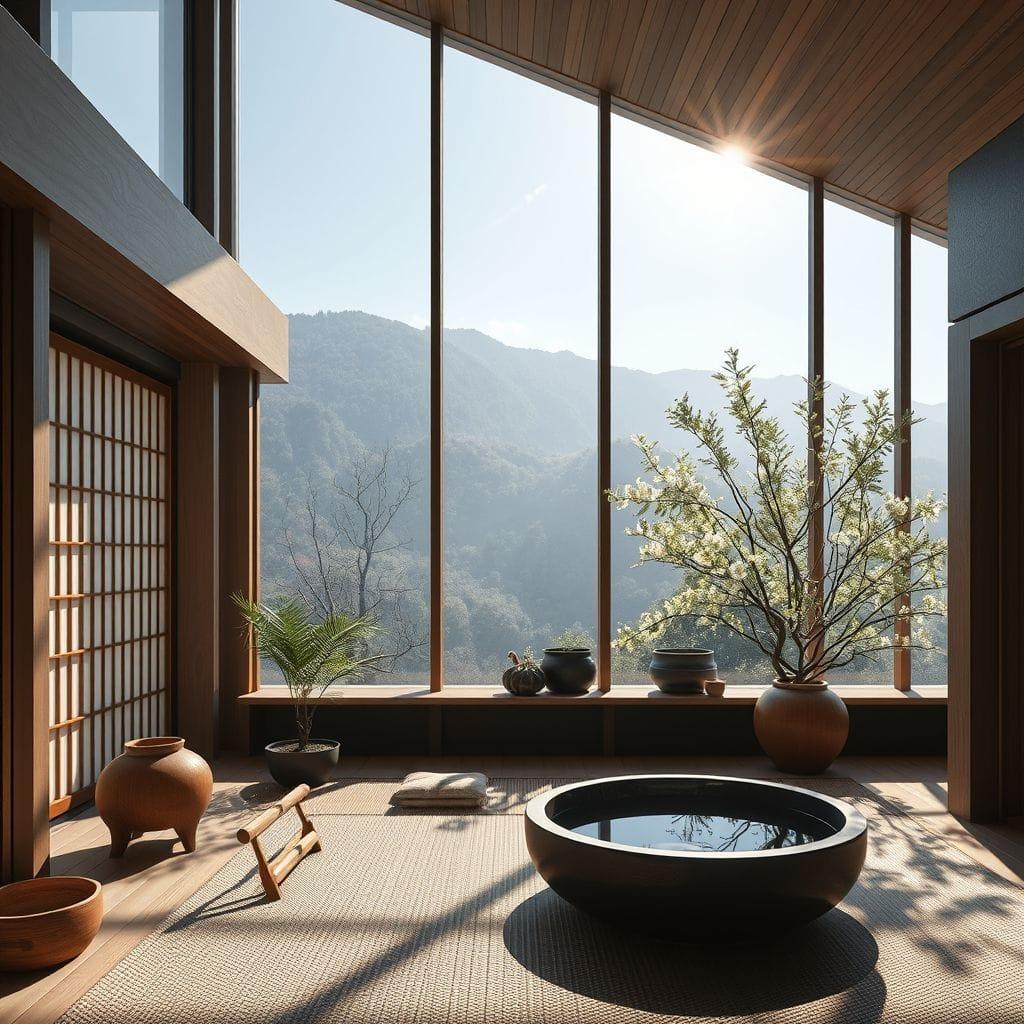 Japandi onsen - AI Generated
