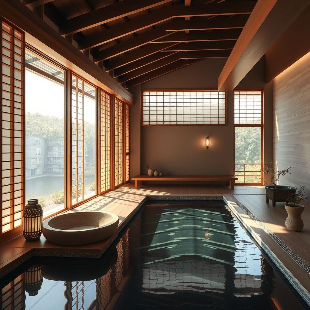 Japandi onsen - AI Generated