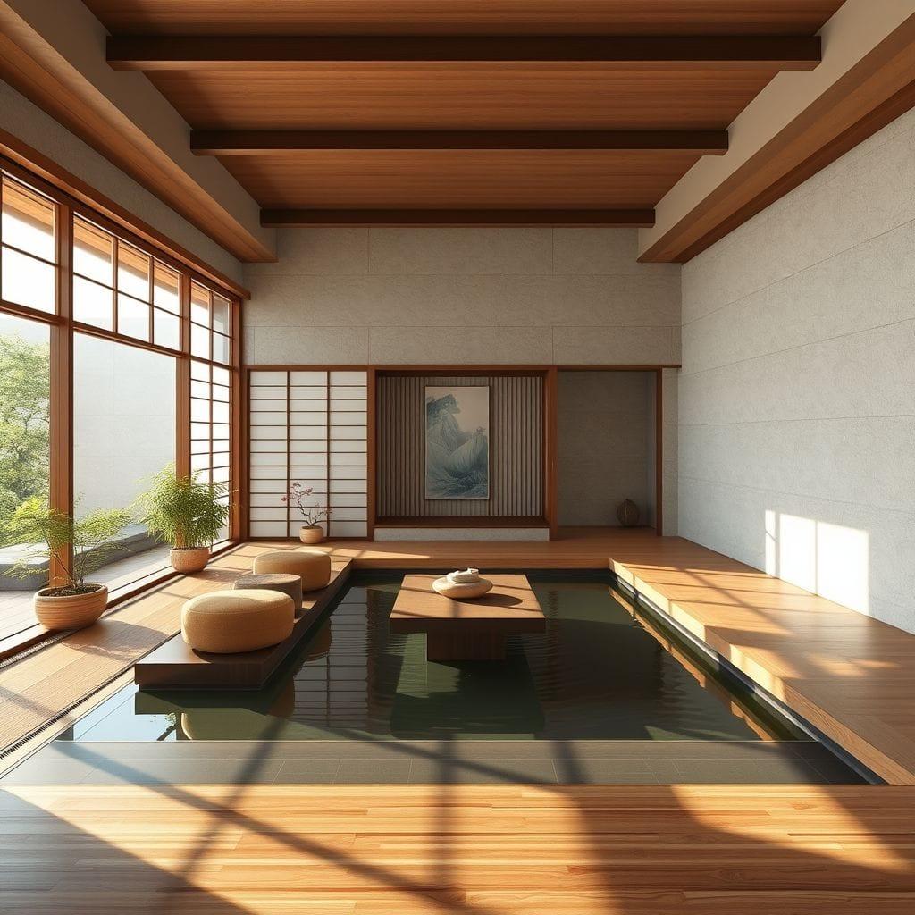 Japandi onsen - AI Generated