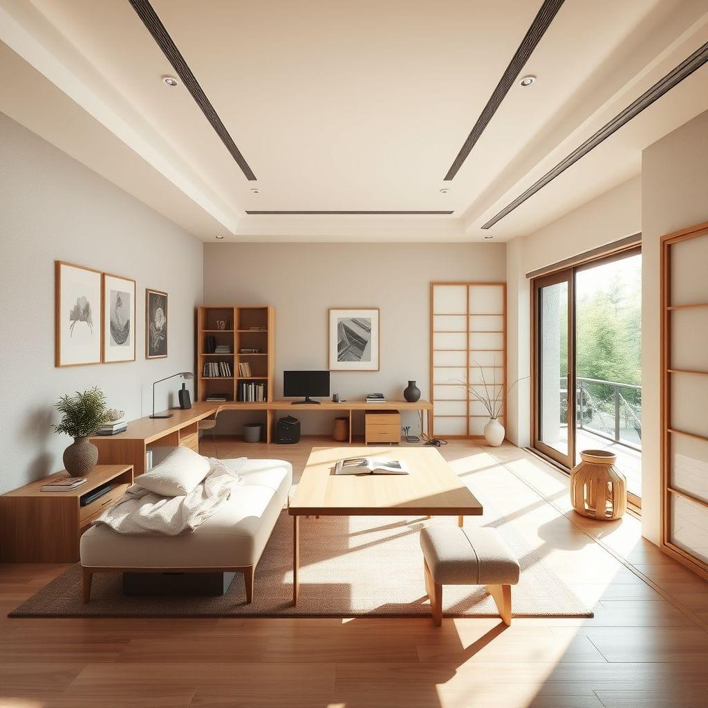 Japandi study room - AI Generated