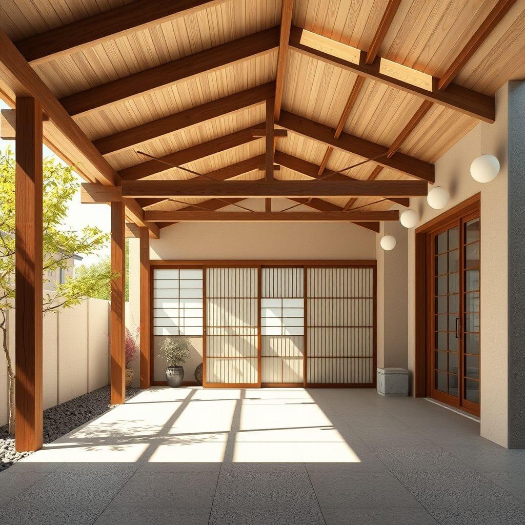 Japanese Design carport - AI Generated