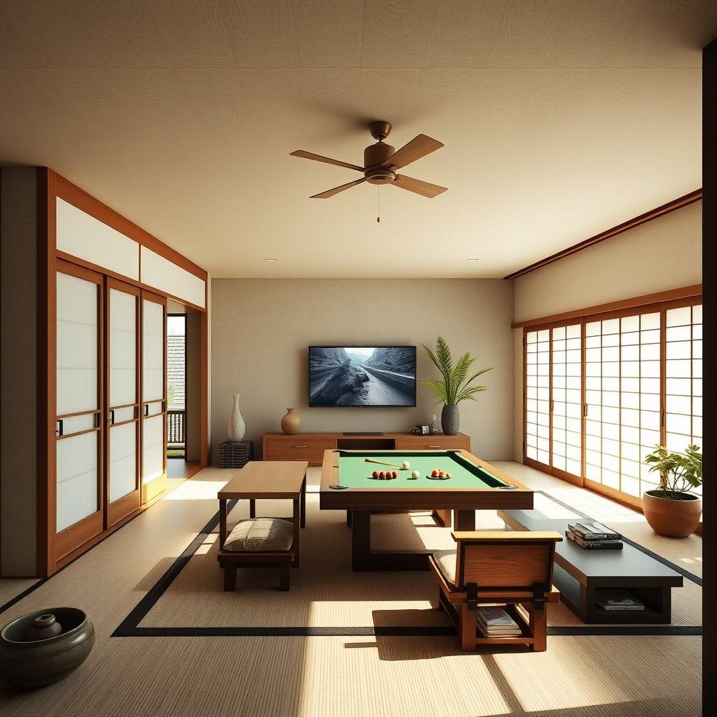 Japanese Design game room - AI Generated
