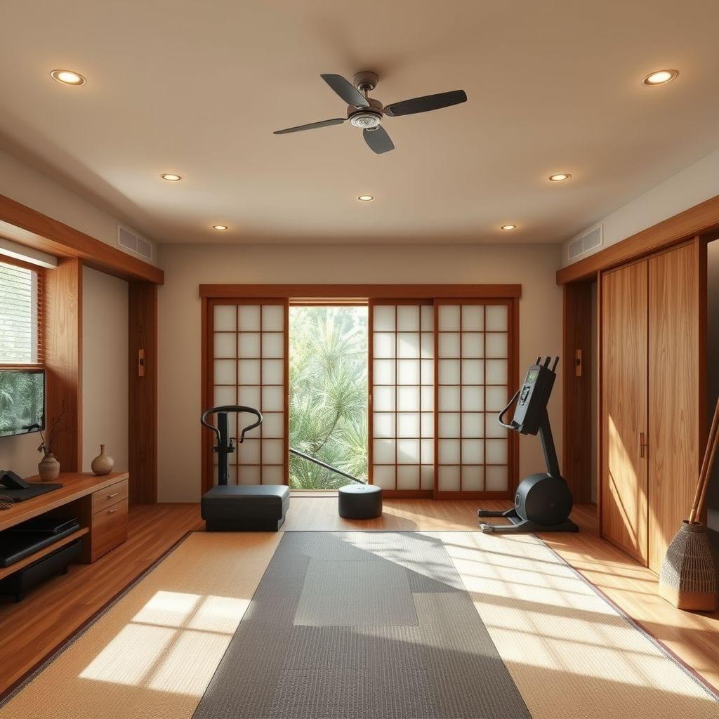 Japanese Design home gym - AI Generated