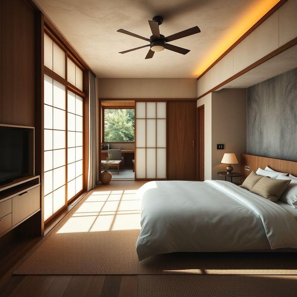 Japanese Design hotel room - AI Generated