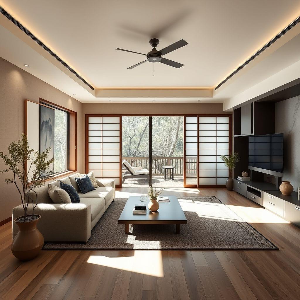 Japanese Design living room - AI Generated