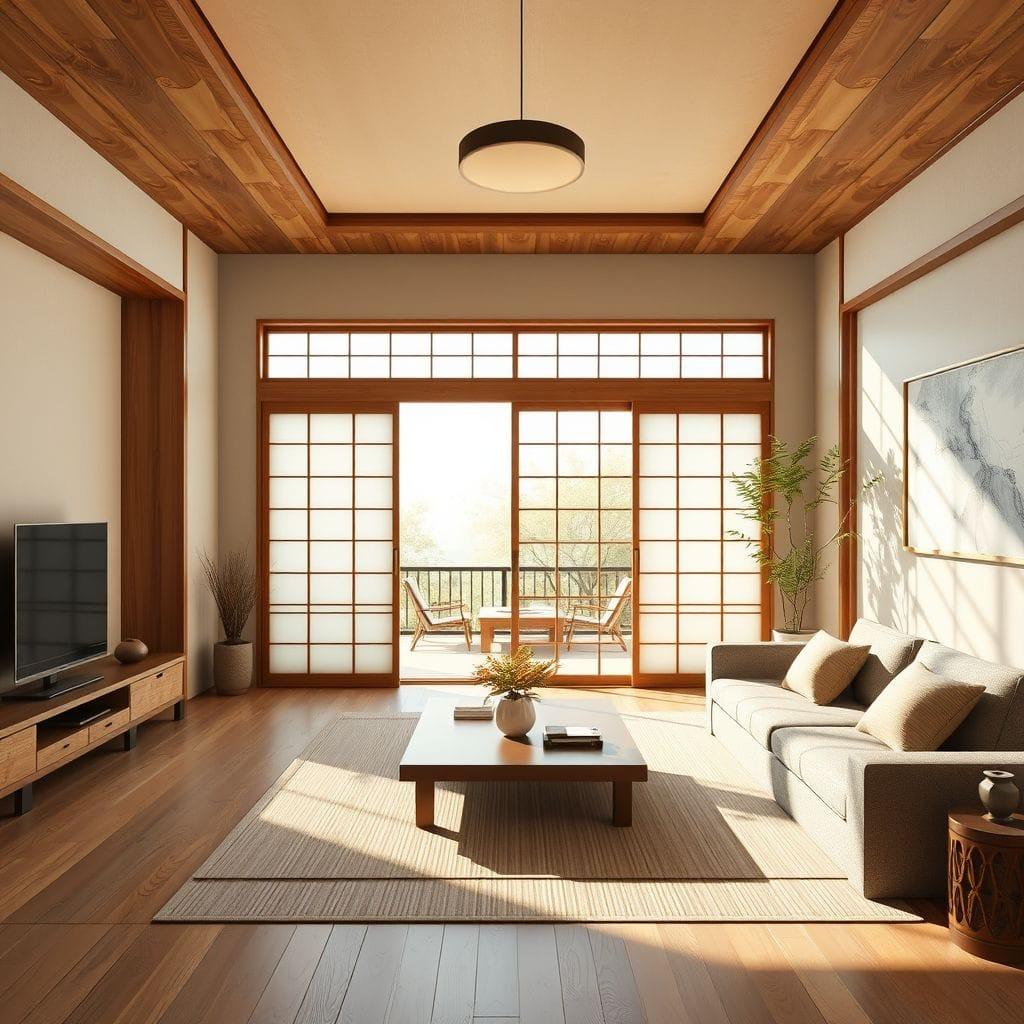 Japanese Design living room - AI Generated