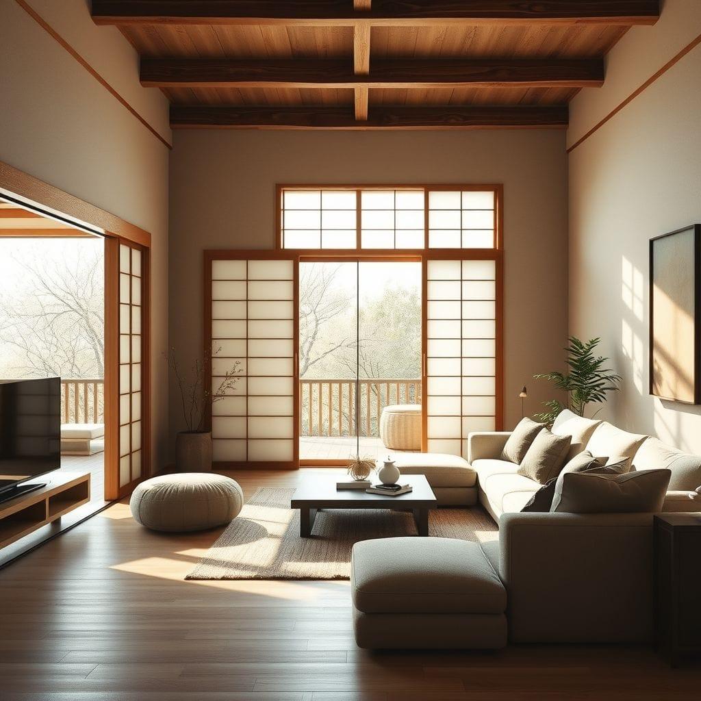 Japanese Design living room - AI Generated