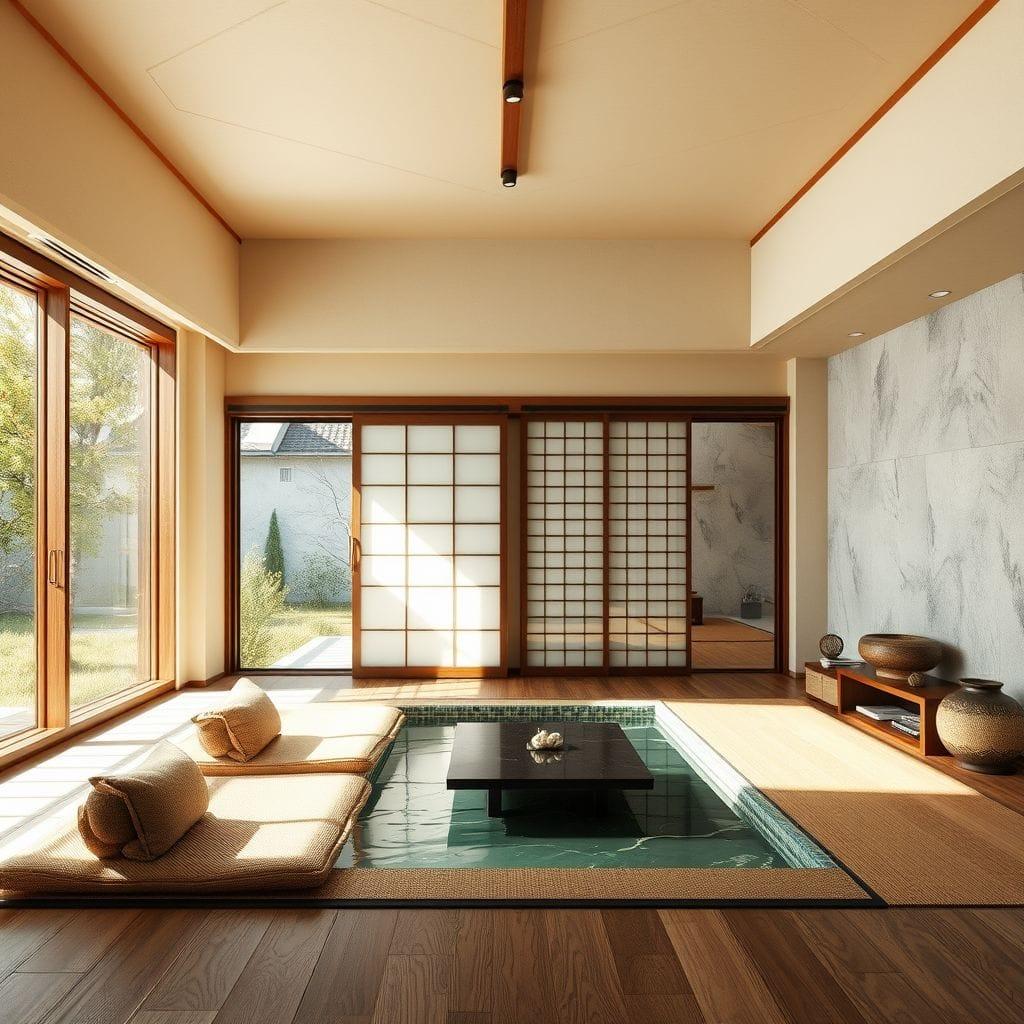 Japanese Design onsen - AI Generated