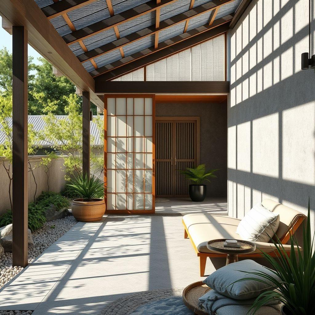 Japanese Design outdoor garden - AI Generated