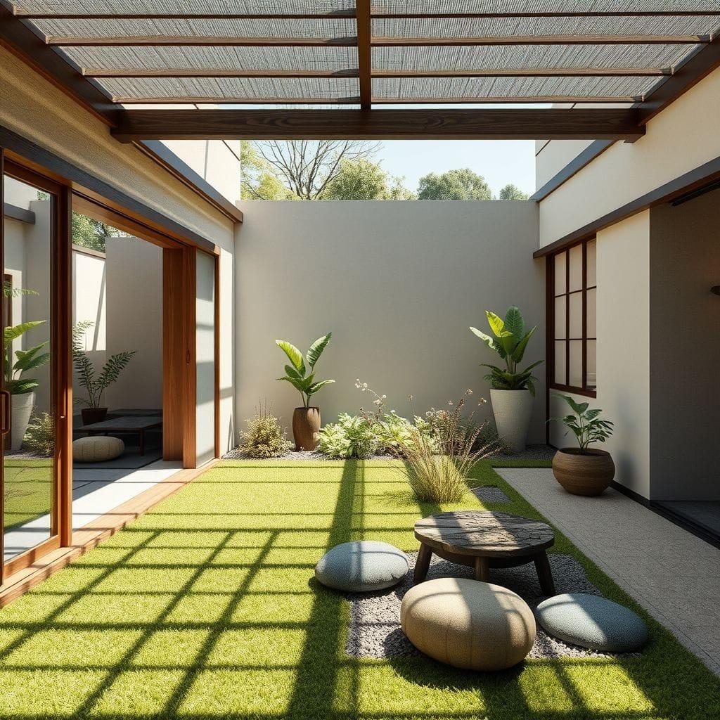 Japanese Design outdoor garden - AI Generated