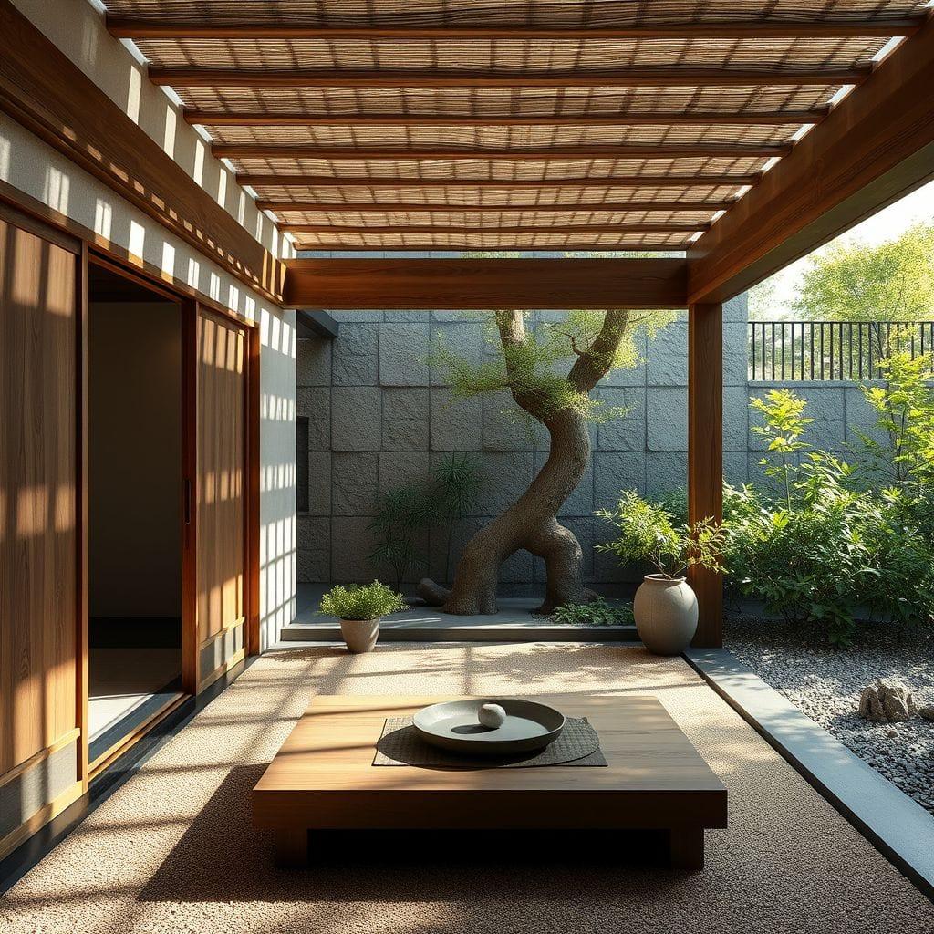 Japanese Design outdoor garden - AI Generated