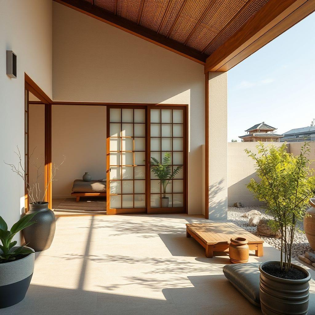 Japanese Design outdoor patio - AI Generated