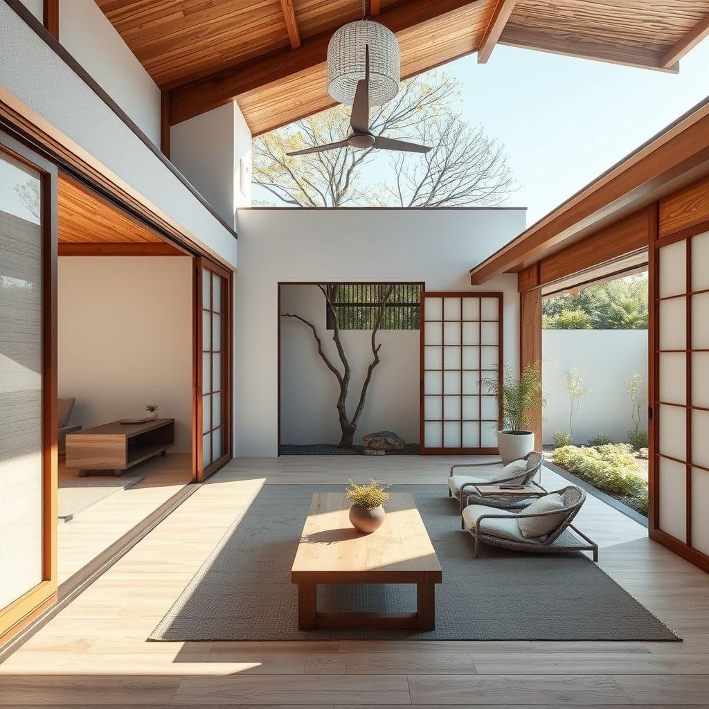 Japanese Design outdoor patio - AI Generated