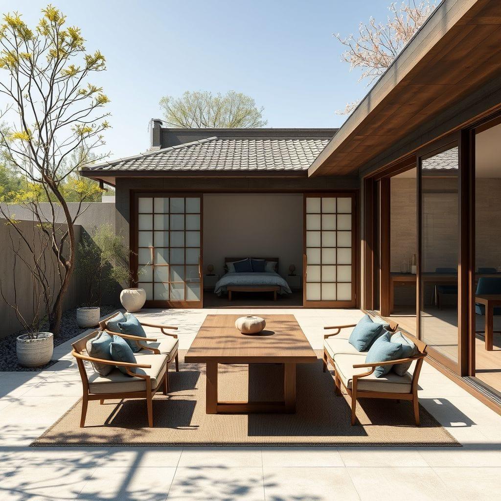 Japanese Design outdoor patio - AI Generated
