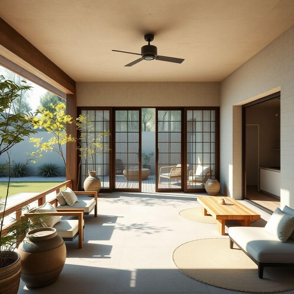 Japanese Design outdoor patio - AI Generated