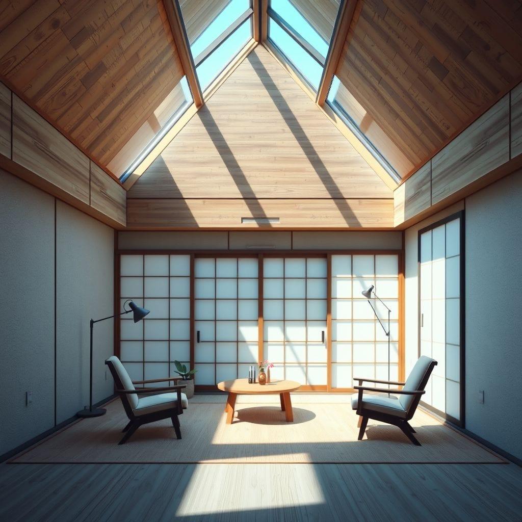 Japanese Design podcast studio - AI Generated