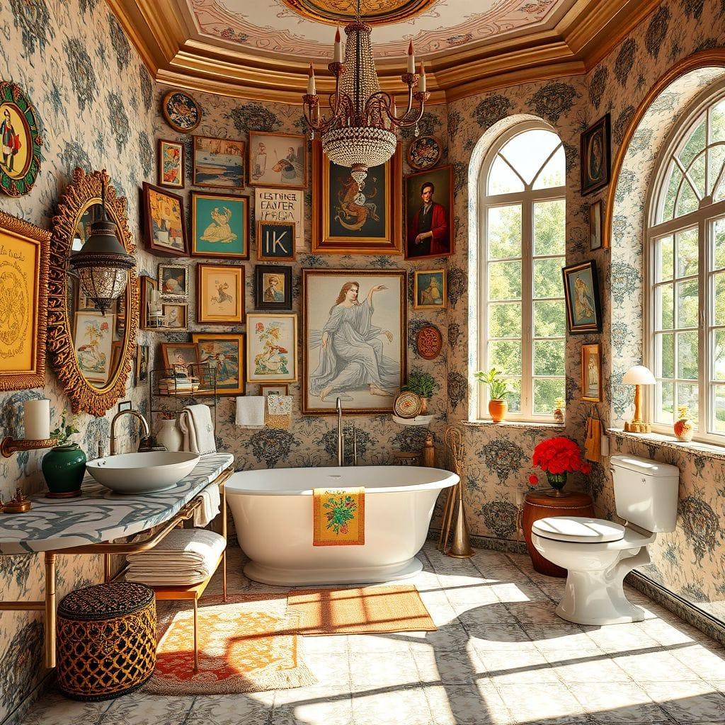 Maximalist bathroom - AI Generated