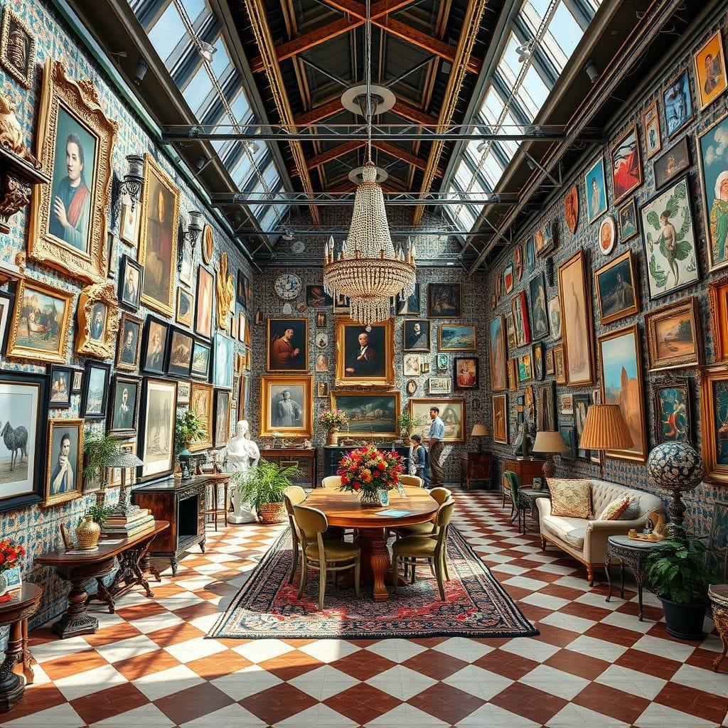 Maximalist exhibition space - AI Generated