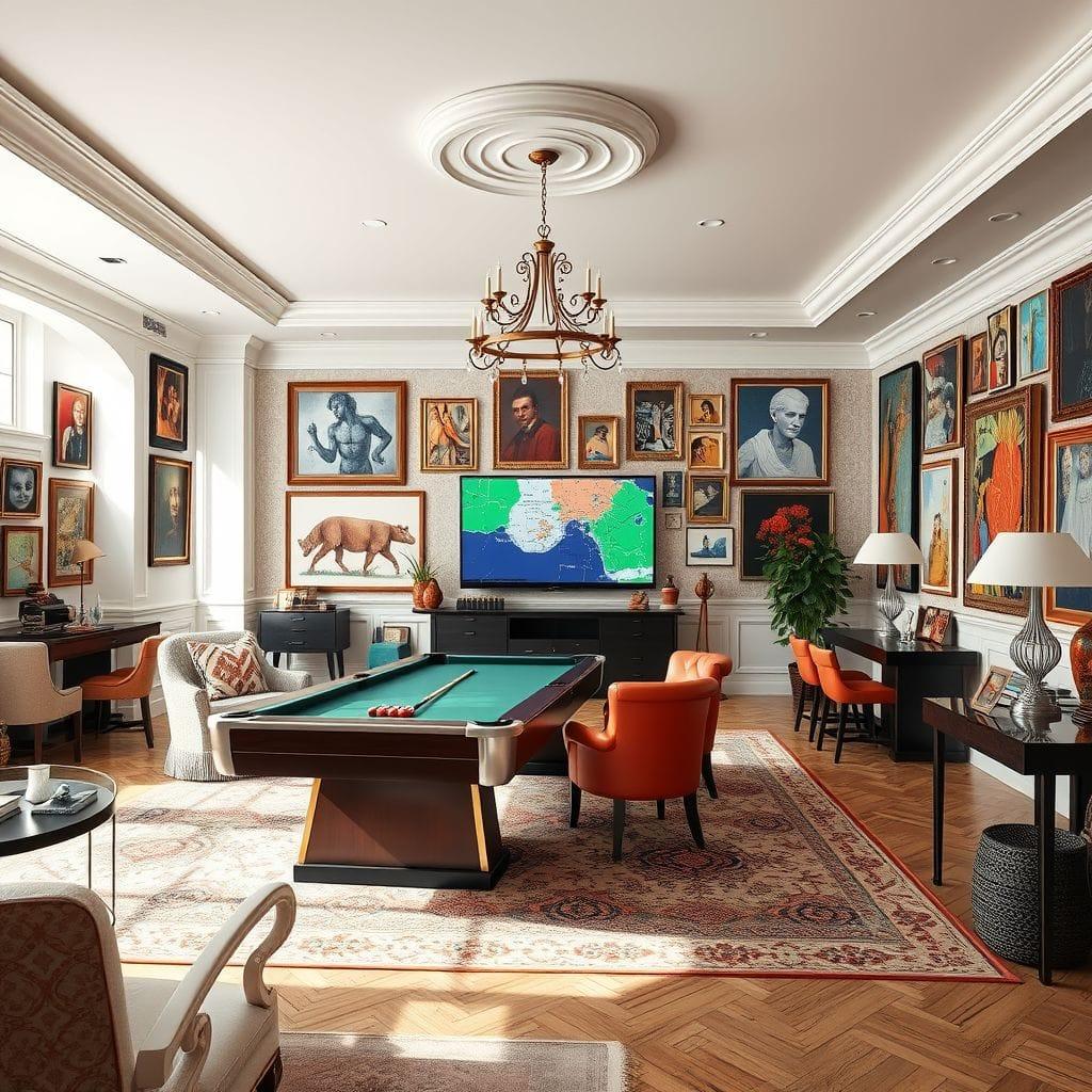 Maximalist game room - AI Generated
