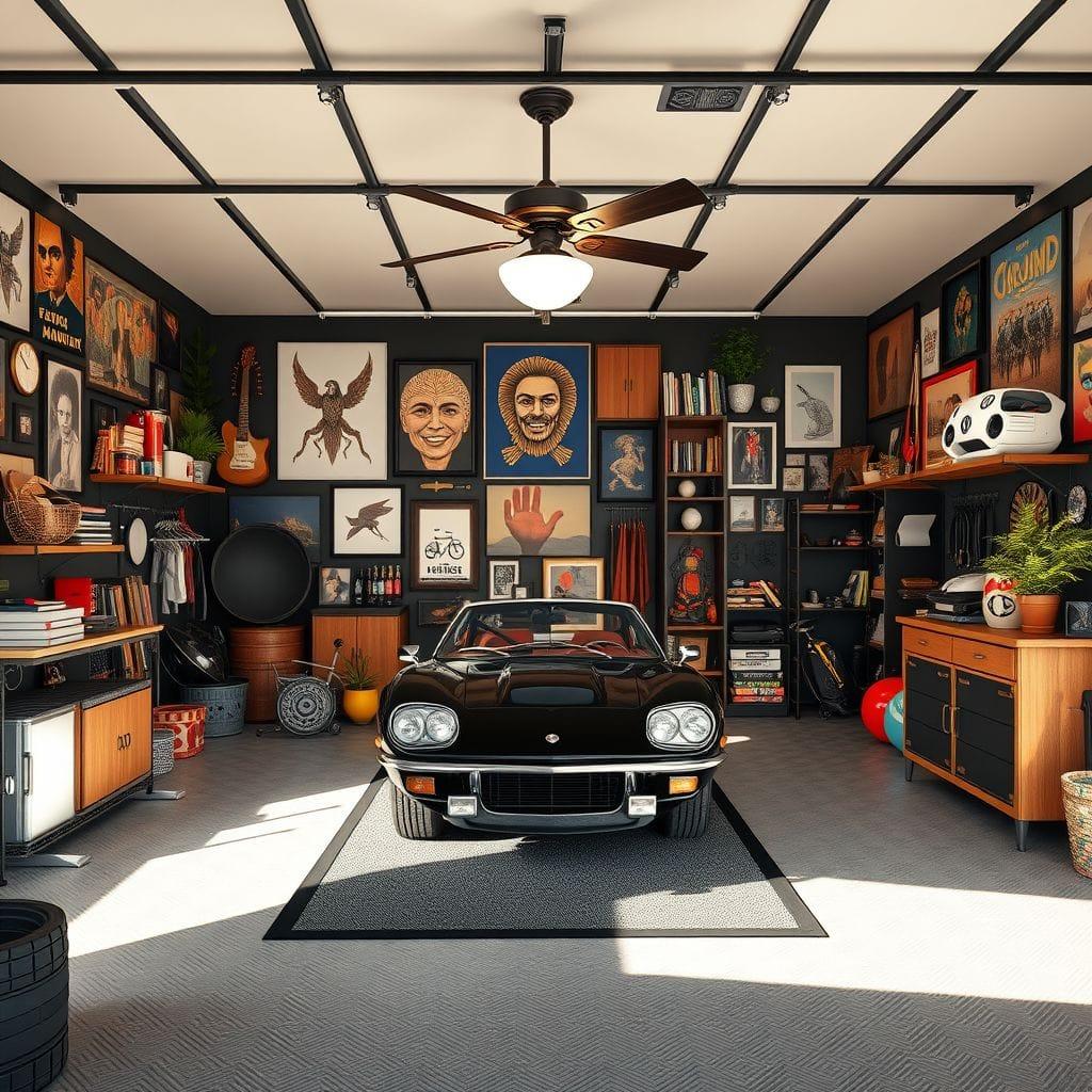 Maximalist garage gym - AI Generated