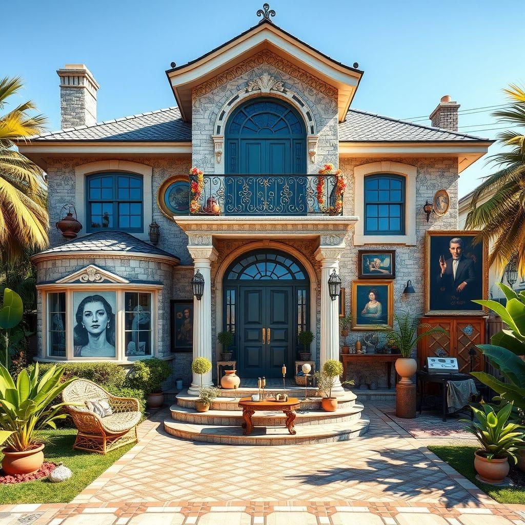 Maximalist house exterior - AI Generated