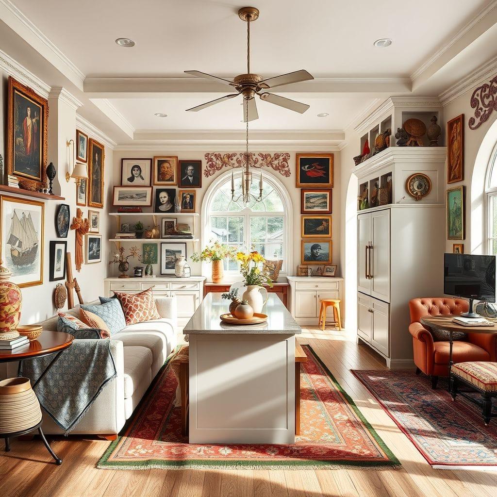 Maximalist kitchen living combo - AI Generated