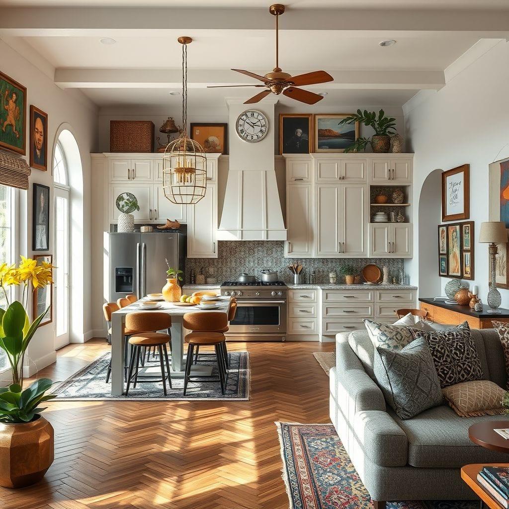Maximalist kitchen living combo - AI Generated