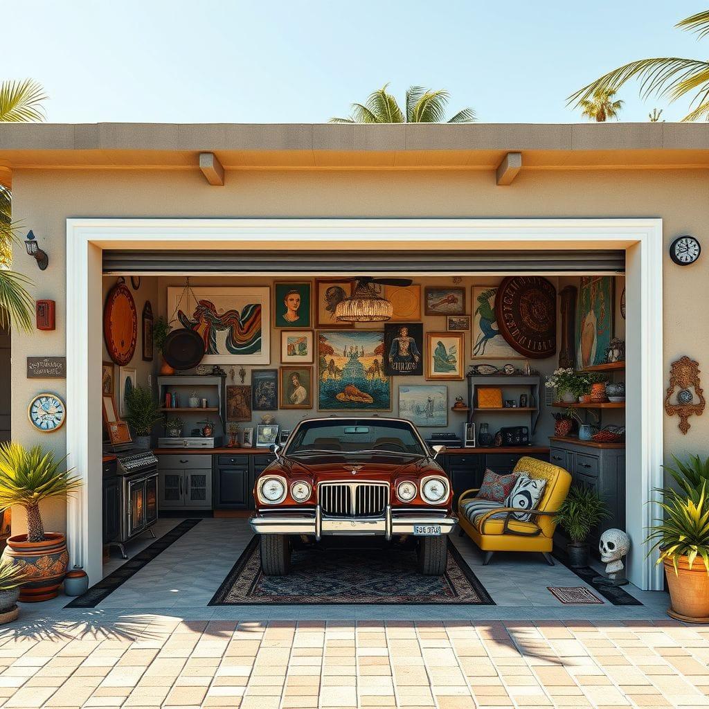 Maximalist outdoor garage - AI Generated