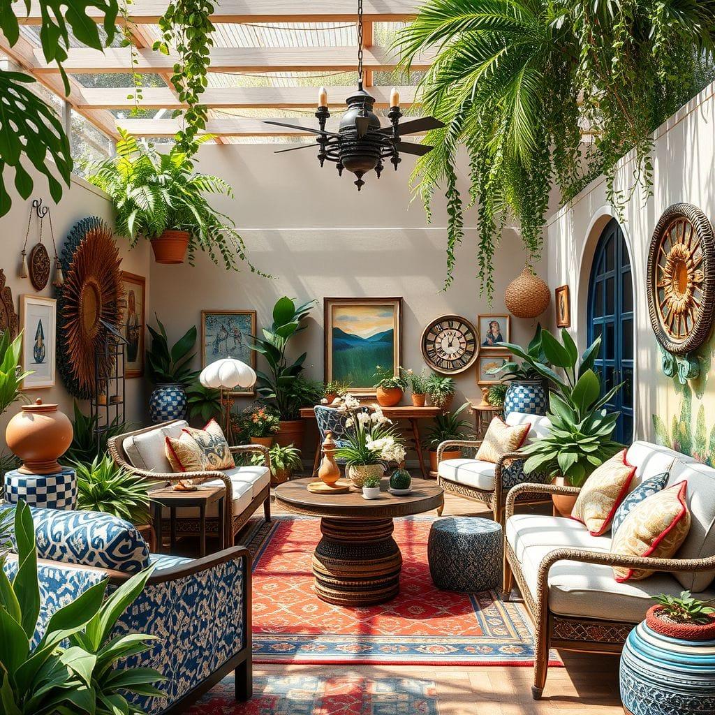 Maximalist outdoor garden - AI Generated