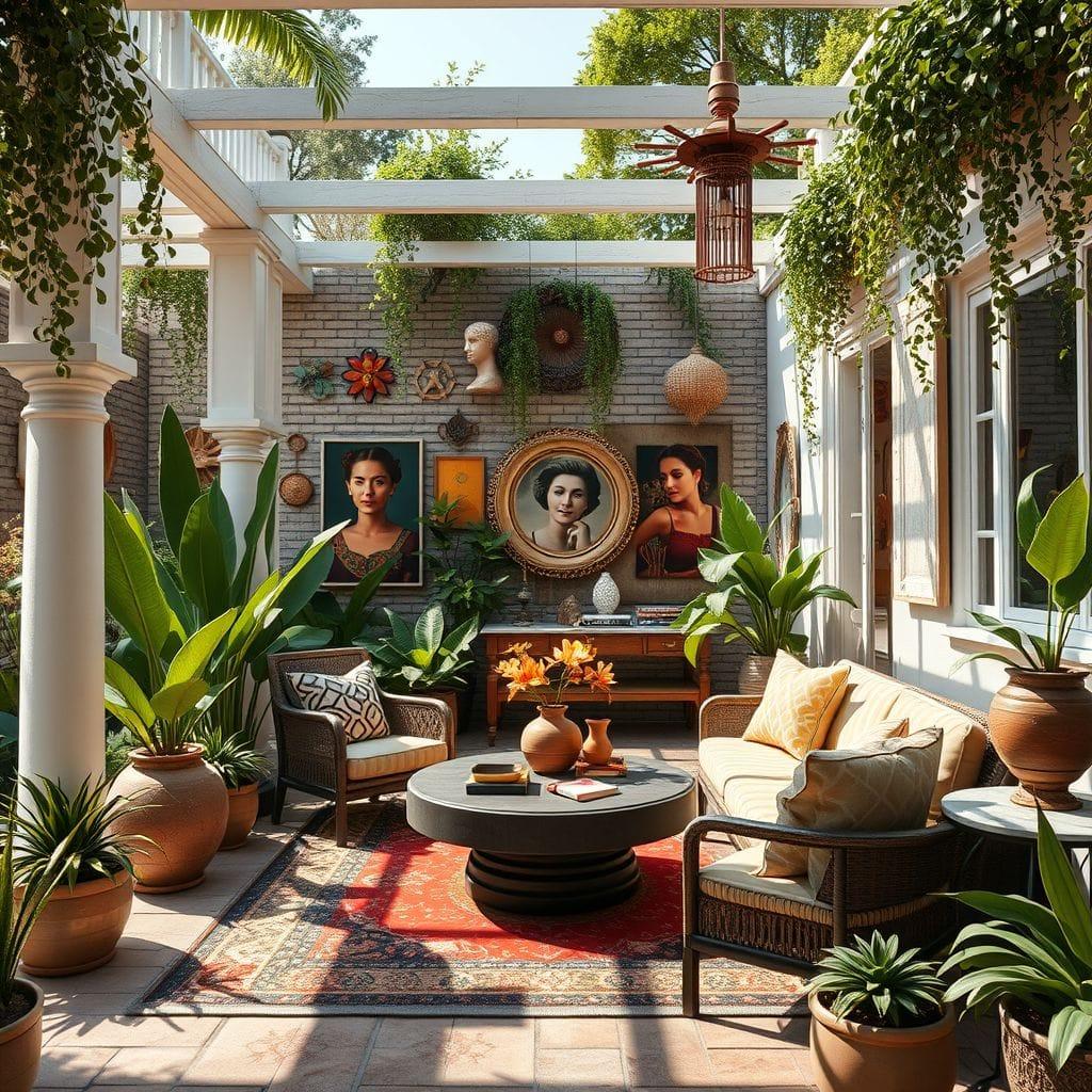 Maximalist outdoor garden - AI Generated