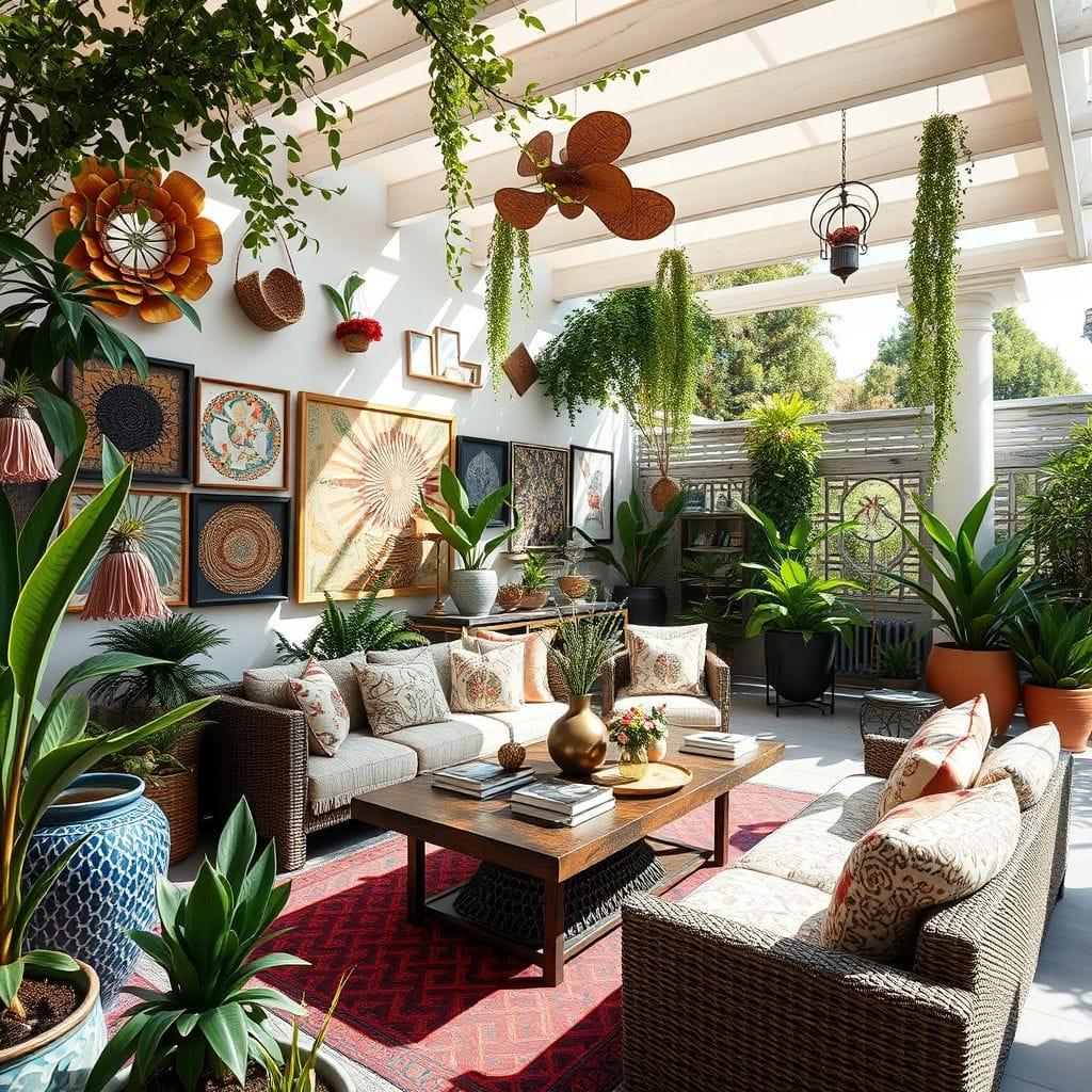 Maximalist outdoor garden - AI Generated