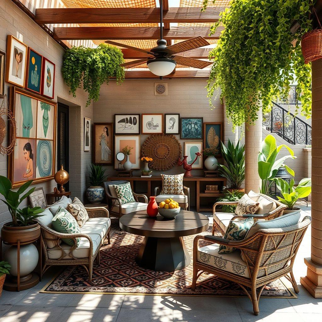 Maximalist outdoor patio - AI Generated