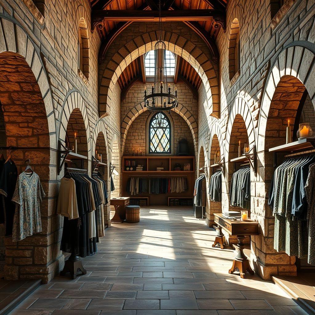 Medieval clothing store - AI Generated
