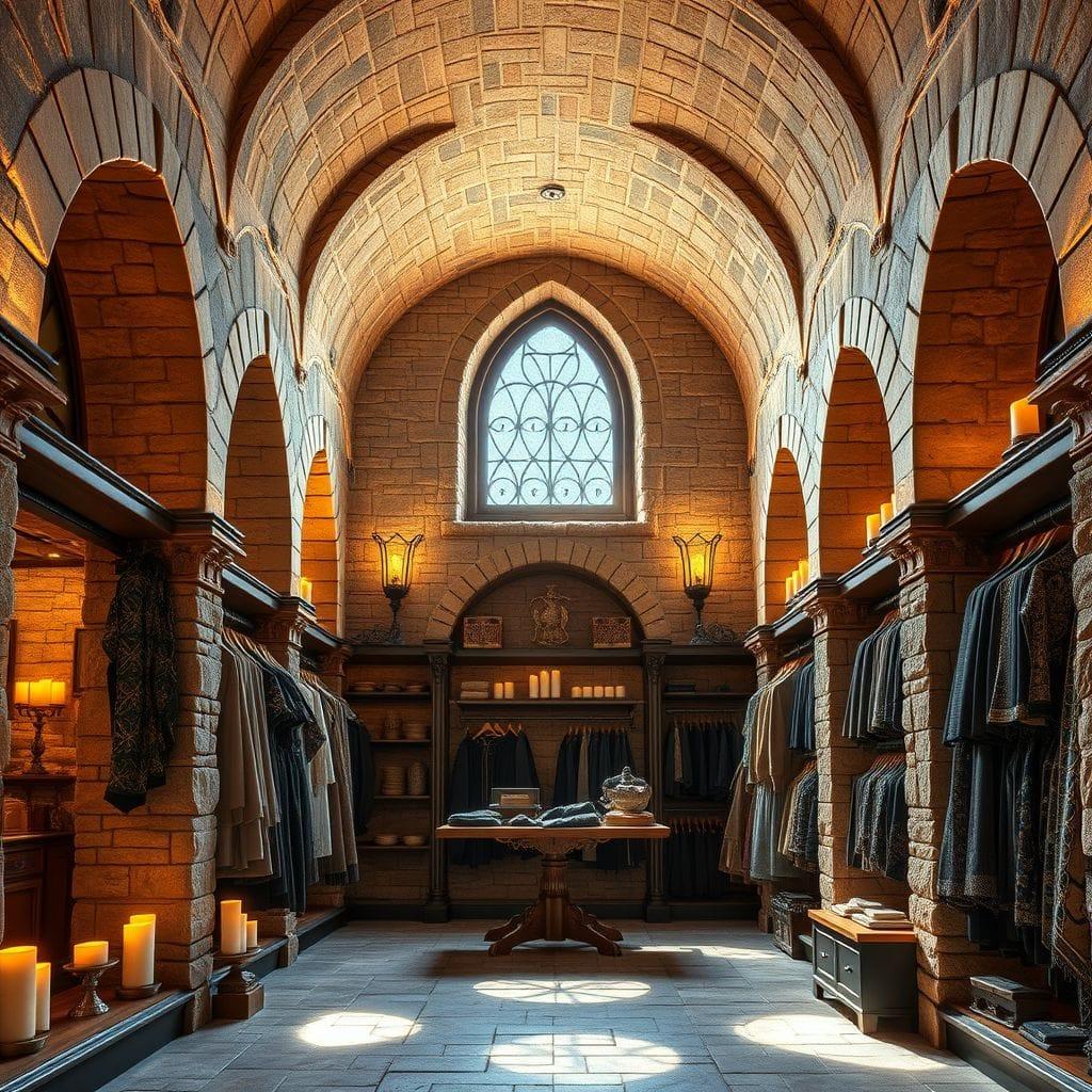 Medieval clothing store - AI Generated