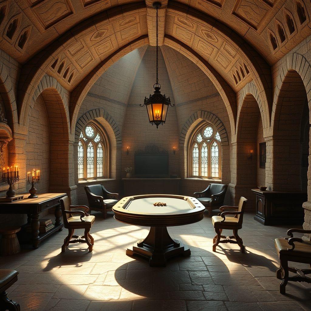 Medieval game room - AI Generated