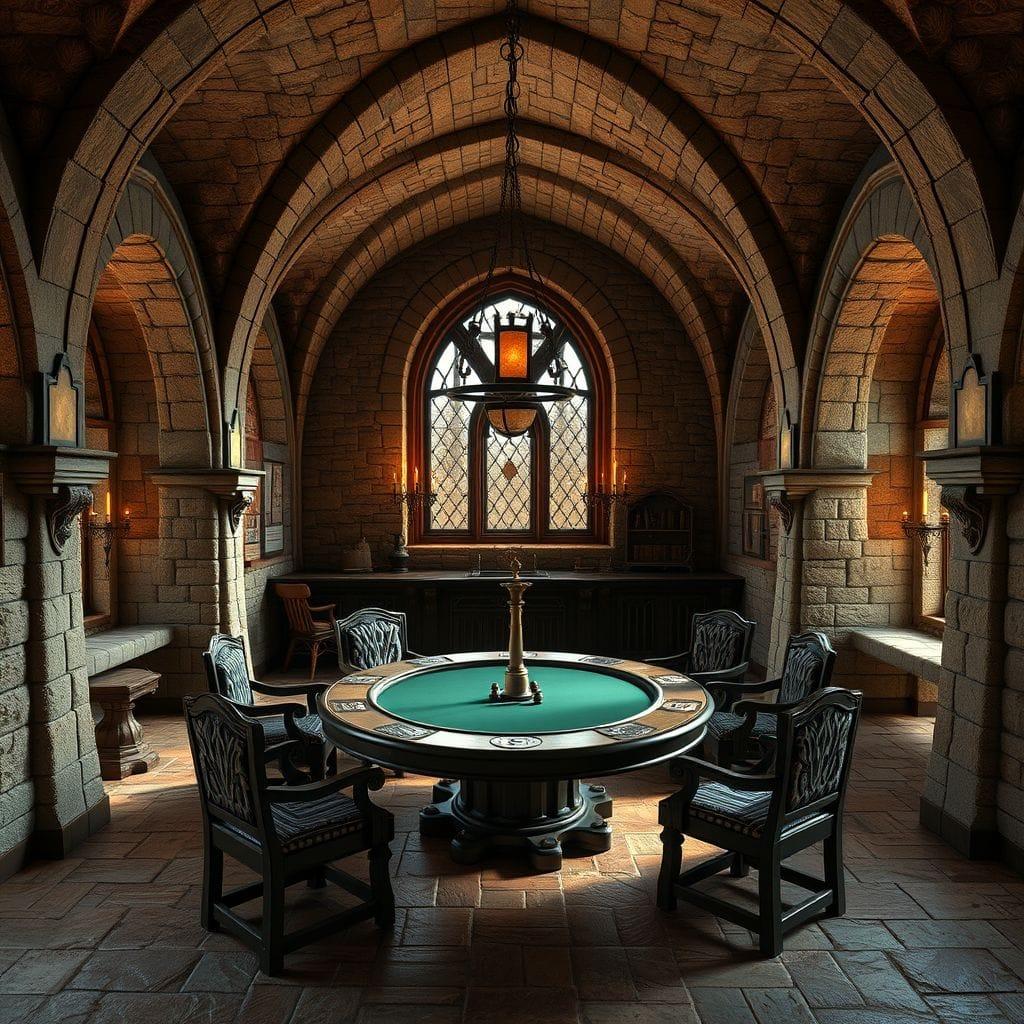 Medieval game room - AI Generated