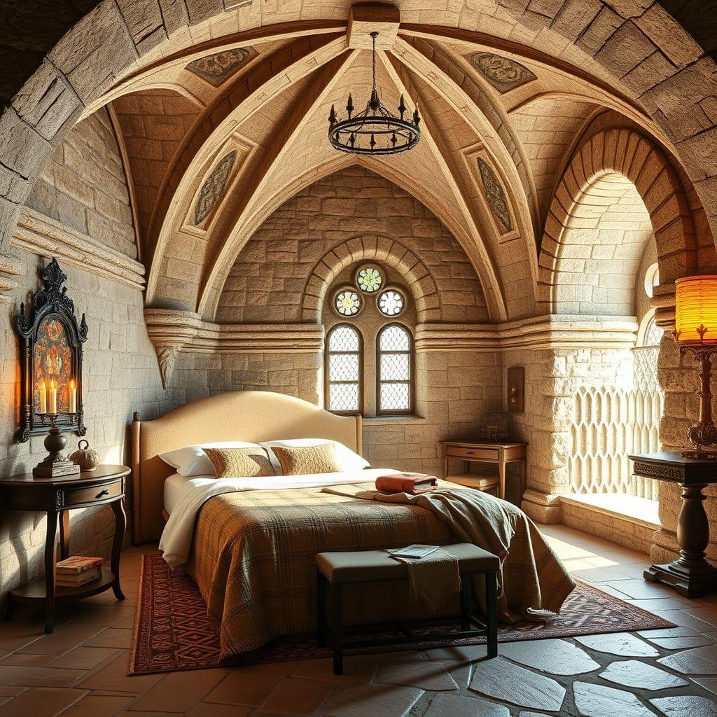 Medieval guest room - AI Generated