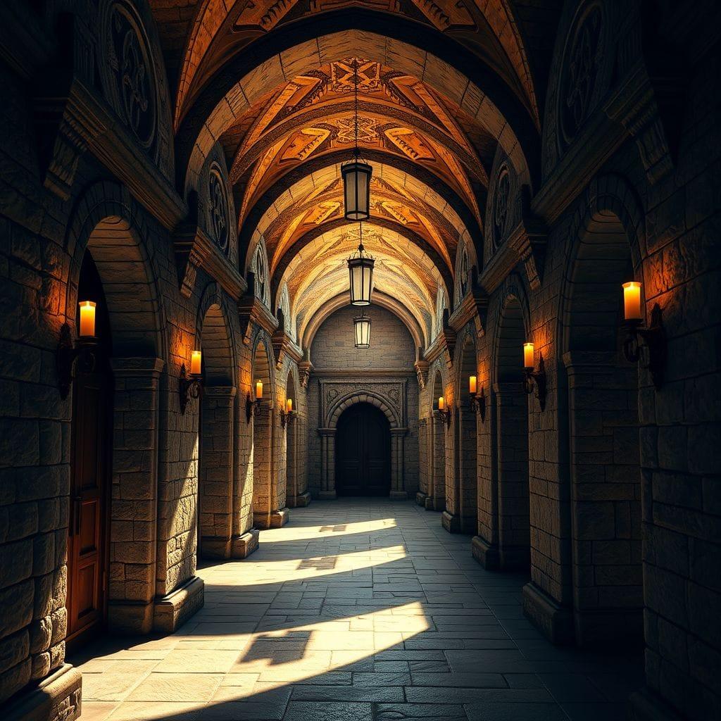 Medieval hallway - AI Generated