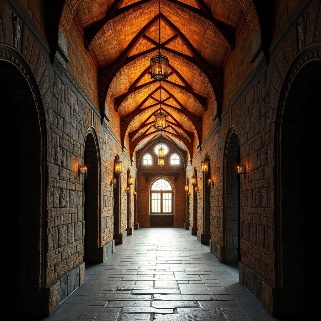 Medieval hallway - AI Generated