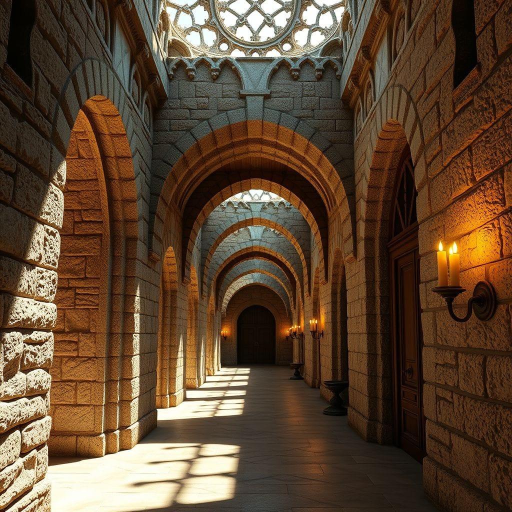 Medieval hallway - AI Generated