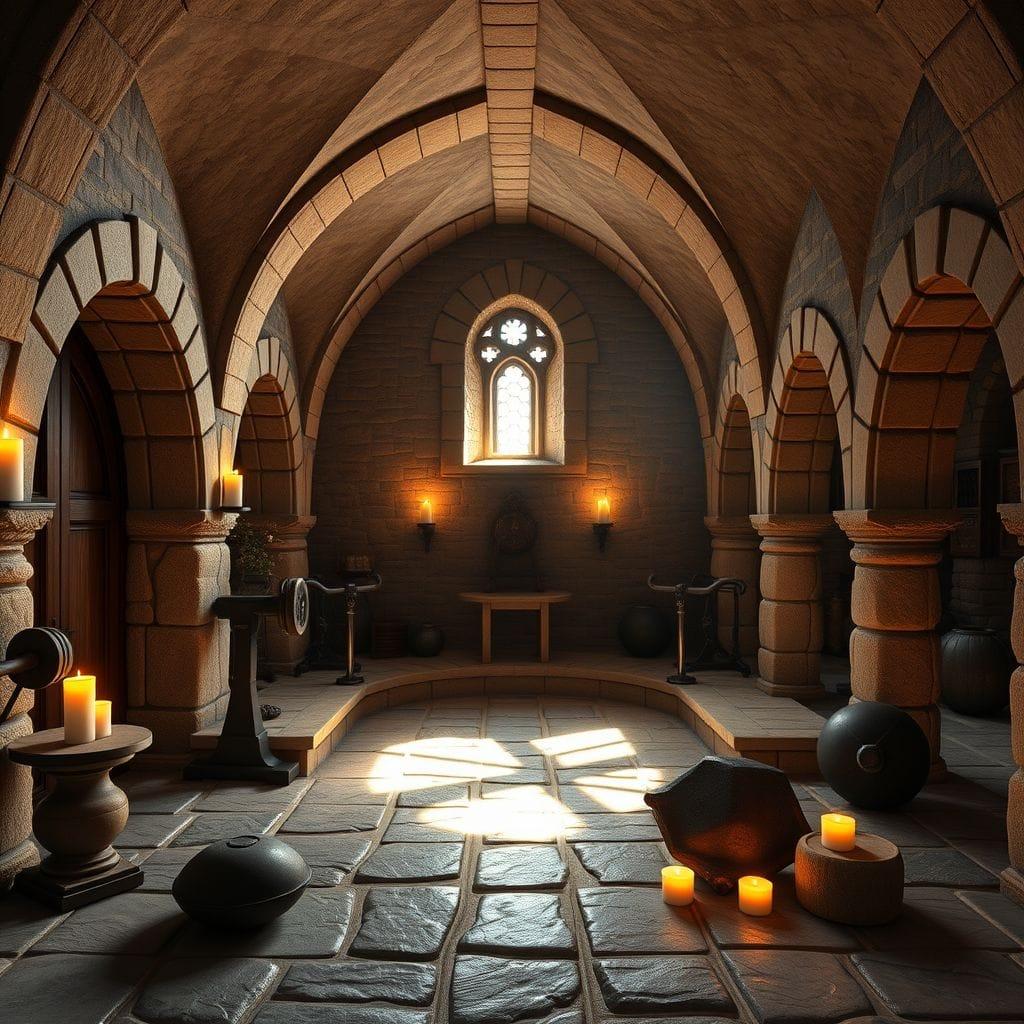 Medieval home gym - AI Generated
