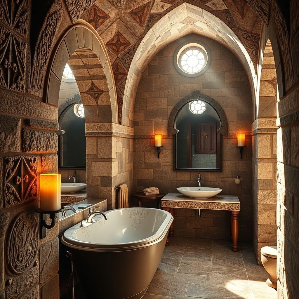 Medieval hotel bathroom - AI Generated