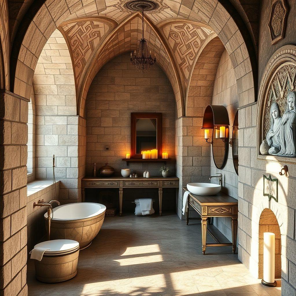 Medieval hotel bathroom - AI Generated
