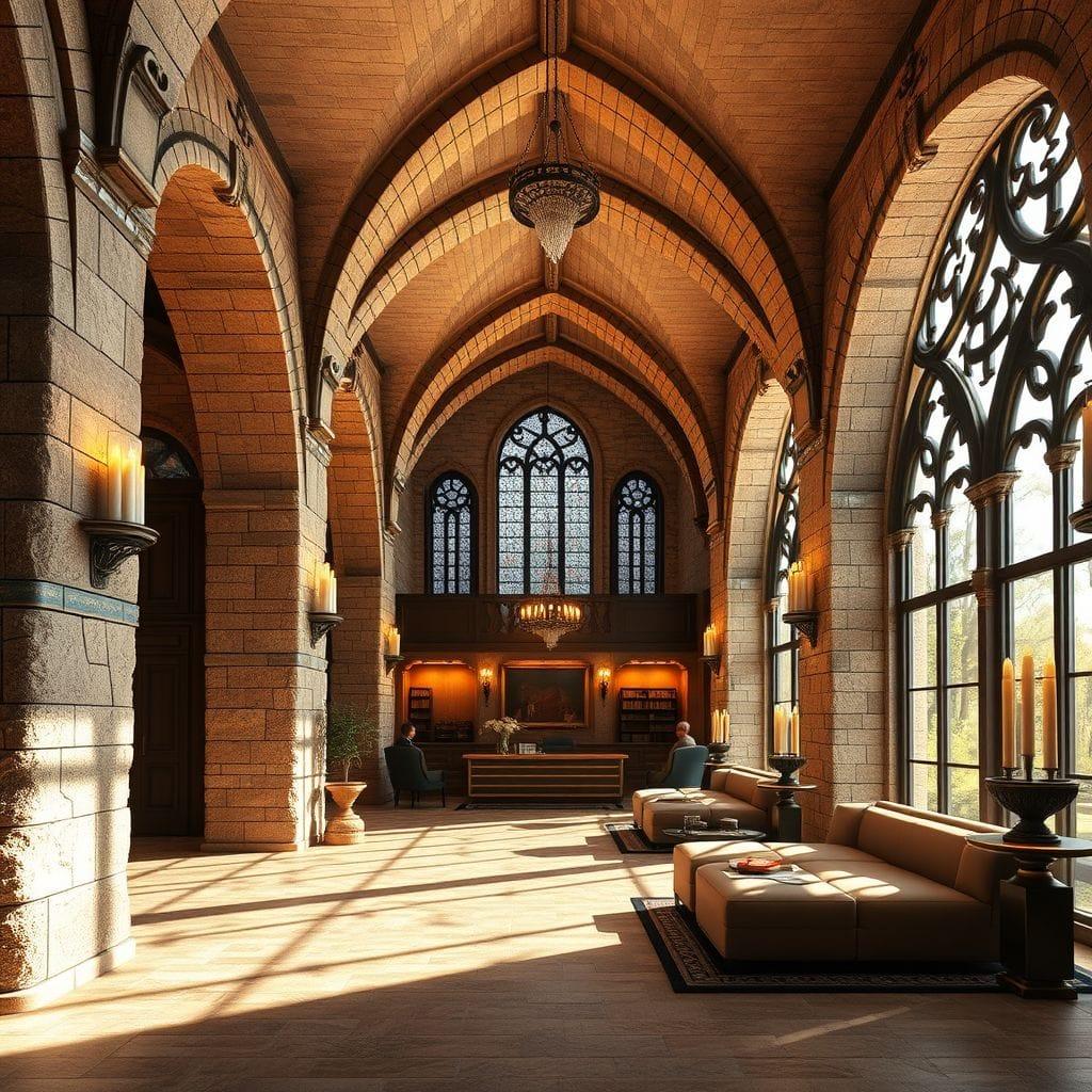 Medieval hotel lobby - AI Generated