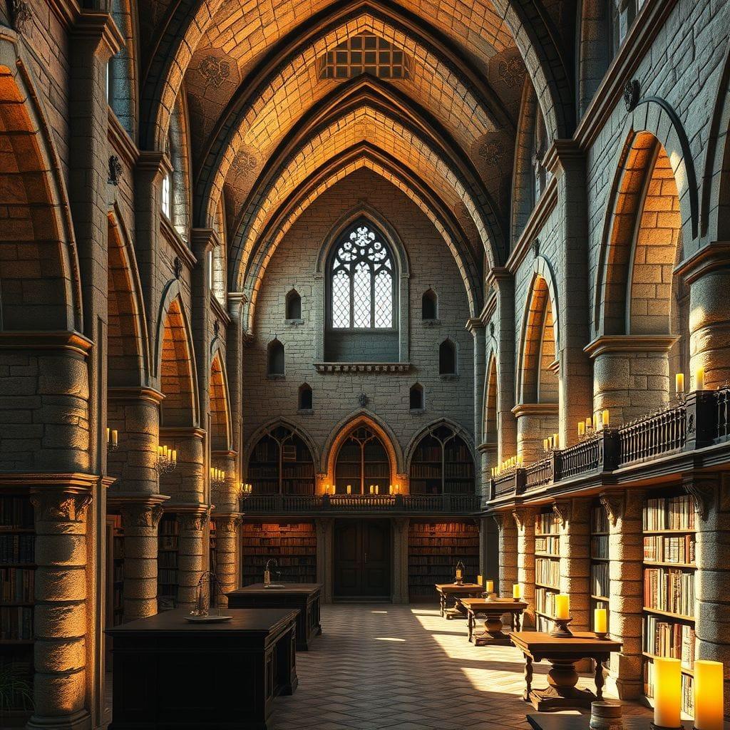 Medieval library - AI Generated