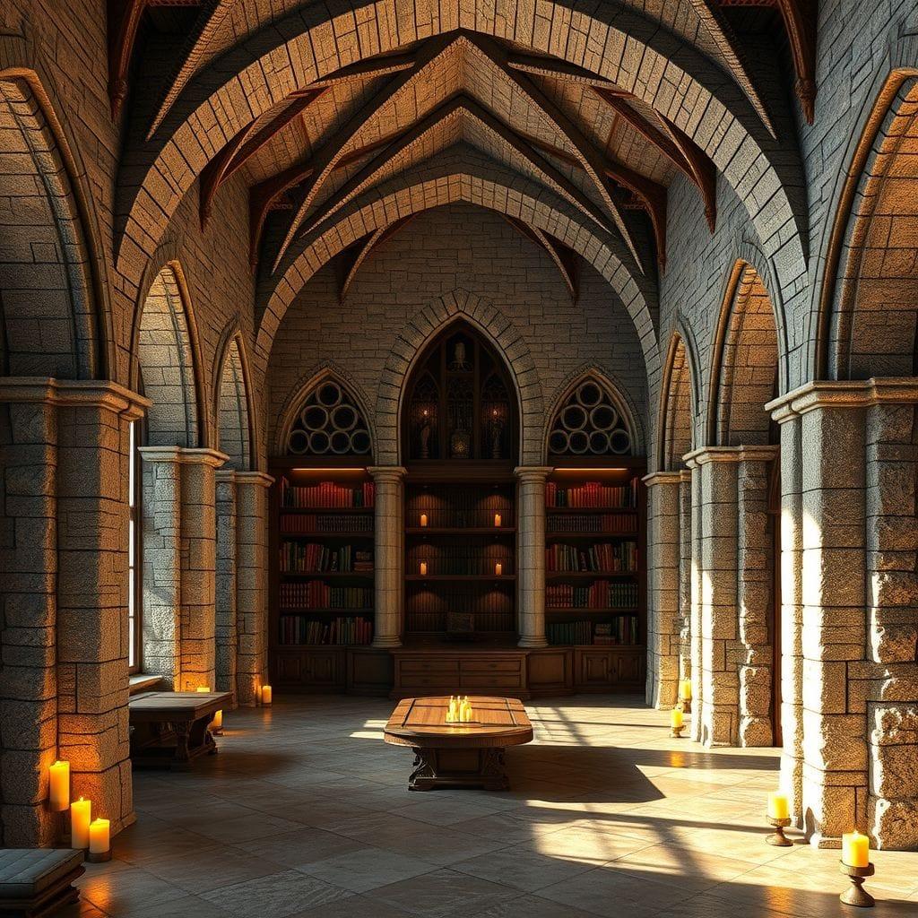 Medieval library - AI Generated